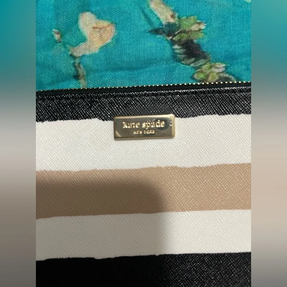 Kate Spade Lolly Grant Street Grainy Vinyl Bag Wristlet Blue Clutch Wallet